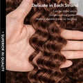 Brown Deep Wave Crochet Human Hair Extensions Miracle Knots Feather Soft Braiding Hair for Black Women Pre Looped Lightweight Reusable Hair with Natural Shine Full Volume for Boho Braids and Protective Styles