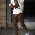 Summer new men's teddy bear print breathable and comfortable round neck T - shirt pants set outdoor casual fashion | SAMAG