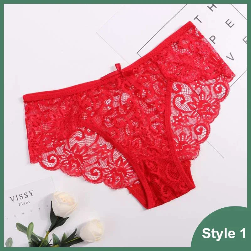 Women's Panties Sexy Lace Transparent Underwear Hollow Out Female Low Waist Briefs Breathable Lingerie Intimates Underpants