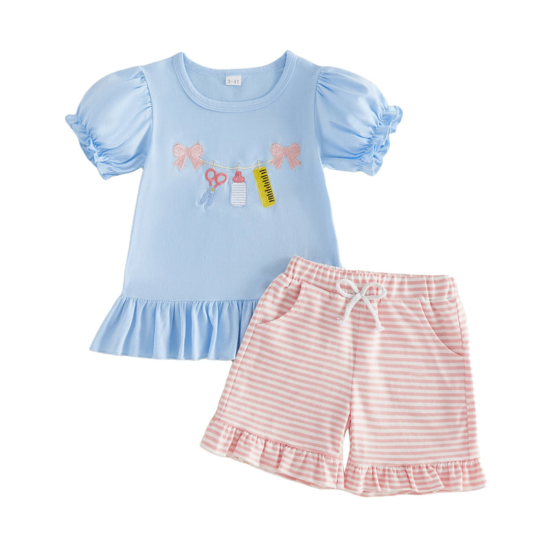 Girl s Back to School Outfit Cute Ruler Bow Embroidered - View 6 | SAMAG