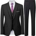 Men's Burgundy 2-Piece Suit Set (Blazer + Trousers Only, No Vest Included),Slim Fit Formal Business Wedding Party Jacket & Pants