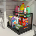 2 - Tier Pull - Out Under Sink Organizer Multi - purpose Plastic Storage Shelf Slide - Cabinet for Kitchen - View 6 | SAMAG