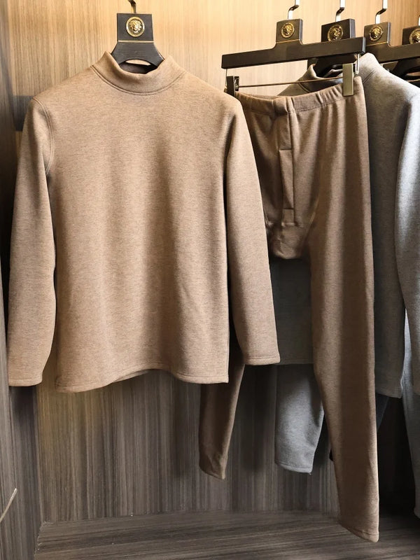 Thickened Fleece Warmth Men's Underwear Set Fall Winter Base Layer Clothing Home Comfort Suit Anti-Cold SHEN Device