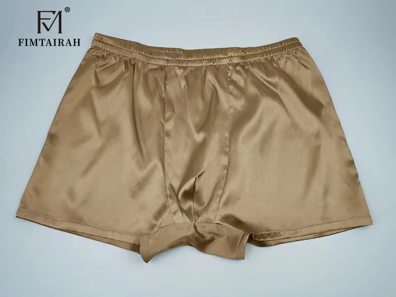 Men's silk underwear Briefs 19 Mm   Silk  Pants Underwear Home Pants Shorts Men's Sleeping Pants Silk Comfortablsilk underwear