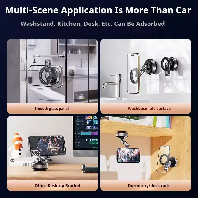 New X93 Magnetic Vacuum Adsorption Car Phone Holder 360° Rotating Strong Suction Holder for Mobile Phone Desktop Live Streaming