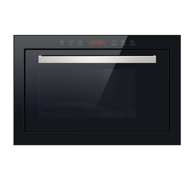 25L Black Built-in Microwave Oven With Grill Stainless Steel Cavity