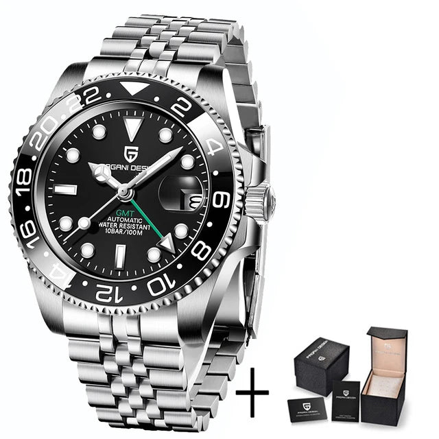2026 New PAGANI DESIGN Luxury Men Mechanical Watches Stainless Steel GMT Watch Top Brand Sapphire Glass Men Watch reloj hombre