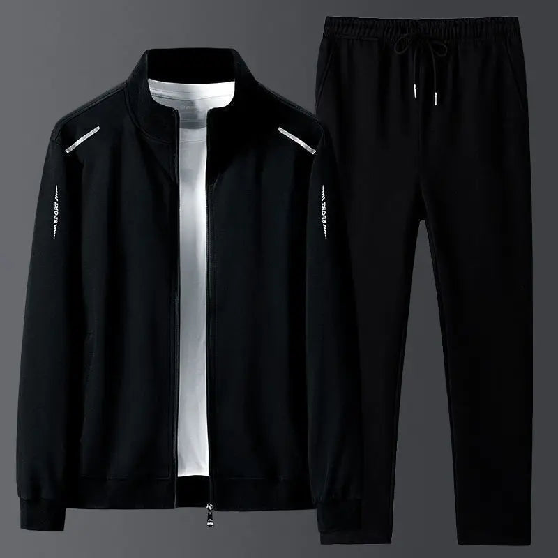 Trendy Stripe Hooded 2pcs Set Men's Casual Stylish High - quality Sweatshirt Outfit Jogging Hiking Fishing - View 9 | SAMAG