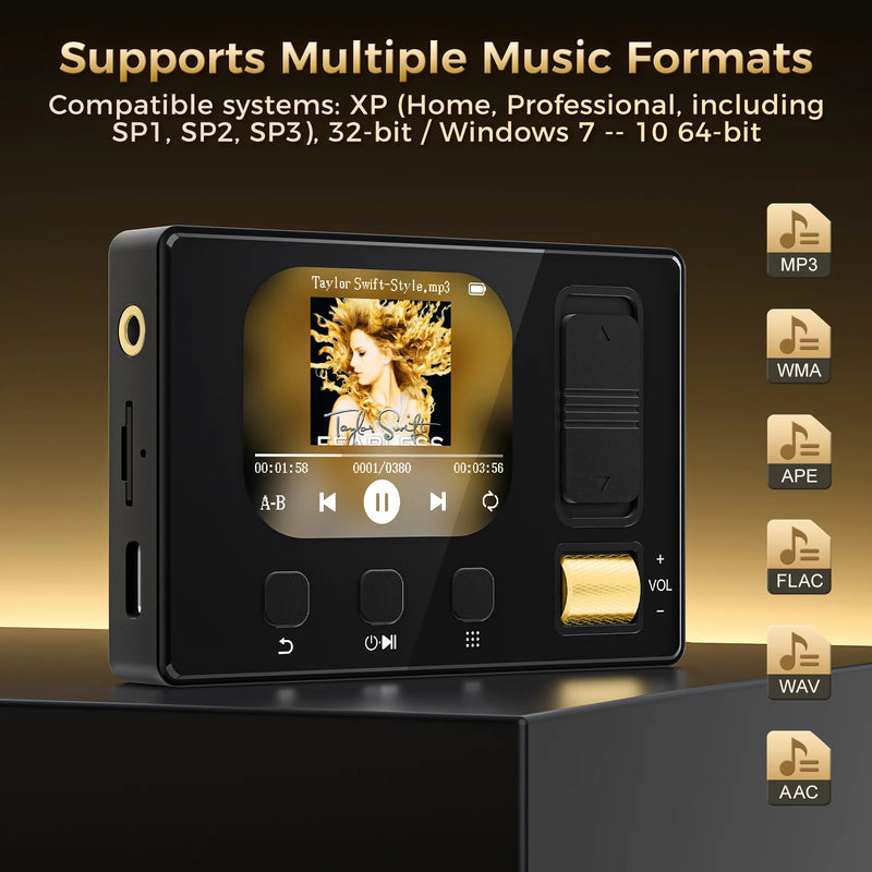 Bluetooth 5.3 MP3 Player | Diofox HiFi Lossless Audio,32GB,6 EQ,FM Radio,TF Card 128GB Max,Portable Player