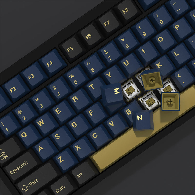 KBDiy GMK Blue Samurai Keycap Cherry Profile Double Shot PBT ISO Keycaps For Gamer Mechanical Keyboard Kit Gaming Point Key Cap