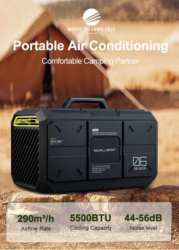 Outdoor Air ConditionPortable Outdoor Air Conditioning Road Camping Mobile Unit Battery Power Plastic Easy Carry No Installation