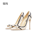 Women Pumps Black Slingbacks Women's 2026 Trend Butterfly-Knot High Heels Luxury Cinderella Pointed Toe Pumps Party Ladies Shoes