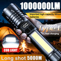 Latest High Power LED Flashlight with Zoom and Digital Display Lantern USB Rechargeable Flashlight for Camping and Hiking