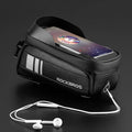 ROCKBROS Bicycle Bag Waterproof Touch Screen Cycling Bag Top Front Tube Frame MTB Road Bike Bag 6.5 Phone Case Bike Accessories