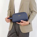 Customized Name Men's Business Handbag Made of Soft Leather, Large Capacity, PU Leather Outdoor Travel Storage Bag
