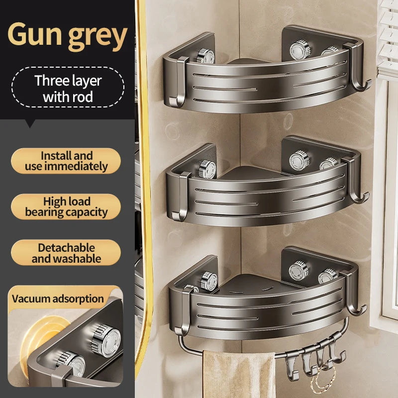 Tick on Suction Cup No - Drill Bathroom Corner Shelf for Shampoo Tissue Storage - View 10 | SAMAG