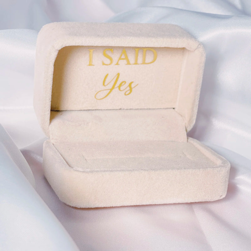 Personalized Flannel Ring Box - Custom Initials & Date, Custom Engagement Ring Box Wedding Jewelry Box, Elegant Jewelry Box