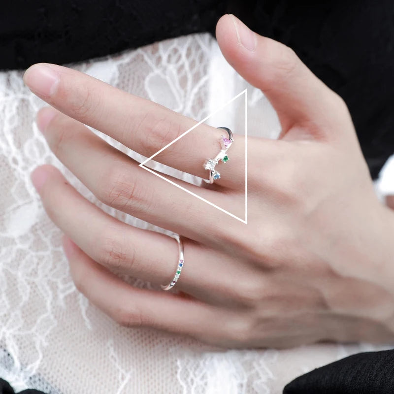 925 Sterling Silve Love Heart Hollowed Out Ring For Women Girl Extremely Fine Korea Ins Jewelry Gift Dropshipping