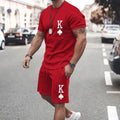 New Summer Vacation Leisure Daily 3D Men's Sports Wear Large Round Neck Short sleeved T - shirt Set Casual - View 7 | SAMAG