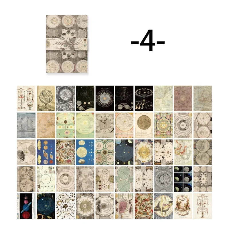 Mr. Paper 100pcs/book Vintage Character Message Card Beautiful Flowers European Style Hand Account Material Memo Pad