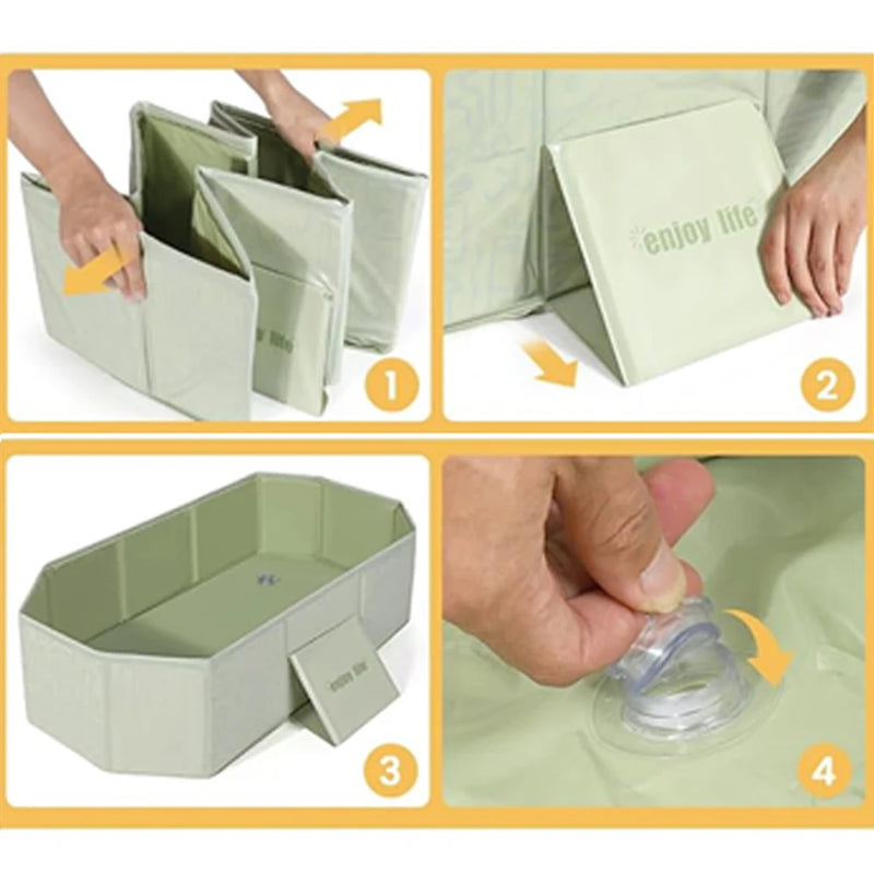 1pc Baby Bath Basin Foldable Bath Basin Easy To Store Simple Bathtub Convenient To Carry For Indoor And Outdoor Use