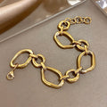 Irregular Geometric Circle Chain Bracelets for Women Fashion Gold Silver Color Stainless Steel Bracelet Waterproof Jewelry