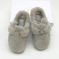 Mule Slippers Mink Fur Slides Comwarm Fashion Women Clogs Cork Insole Fur Slippers with Arch Support Outdoor Slides Home Shoes