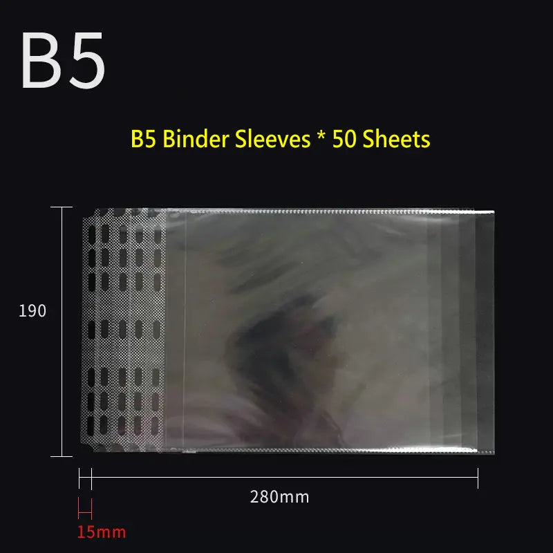 2-Ring Binder A4 Landscape Paper Organizer Document Binder A5 B5 Transparent Binder Sleeves 2-hole File Folder For Documents