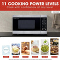 900W 0.9 Cu Ft Countertop Microwave with Turntable, Stainless Steel