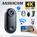 ANSVICAM 4K HD WiFi Thumb Action Camera Mini Magnetic Sports Cam Body Moto POV Wearable Video Waterproof Camera 32/64G Card
