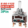 High Current Rocker Switch 2/3/4/6/8/9/12Pin Self Reset/Self-locking Toggle Switch Copper Pin 32A 250VAC Power Button Switch