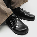 Mens Leather Loafers Non Slip Walking Flats Light Breathable Outdoor Slip on Casual Shoes for Male Work Office Driving Sneakers