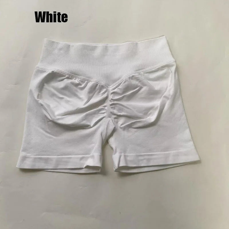 DF L0G0 Women Impact High Waist Seamless Hip Lifting Shorts Elastic Breathable Fitness Yoga Running Workout Shorts