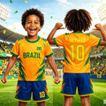 Boys Neymar No.10 Football Jersey Tee Shorts Set Women - View 2 | SAMAG