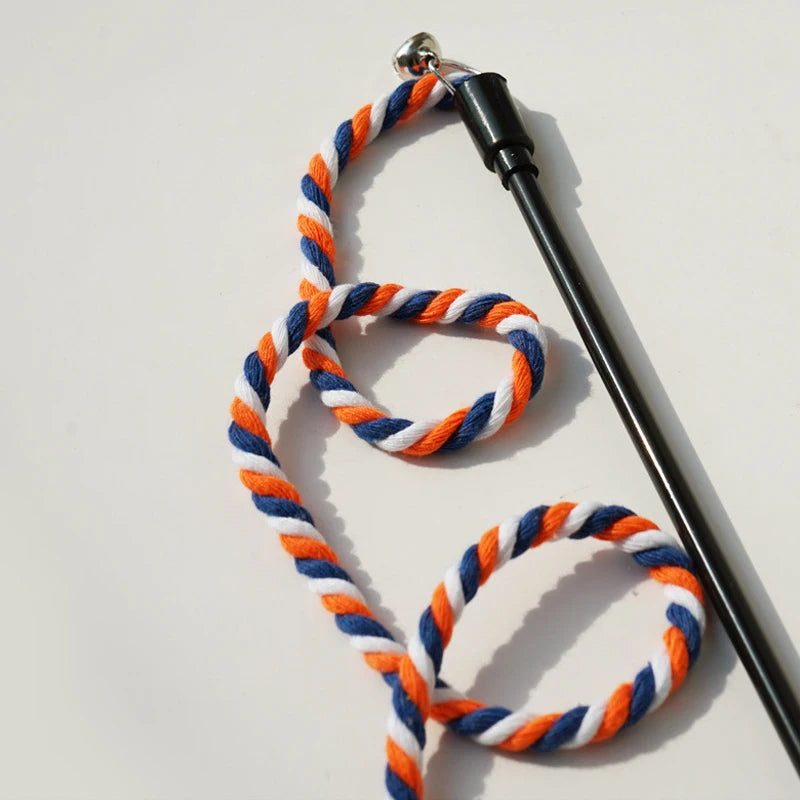 3PCS Cotton Rope Cat Wand Toys Cat Stick Toys Interactive Cat Toy Kitten Playing Teaser Wand Toy Cat Supplies Accessories