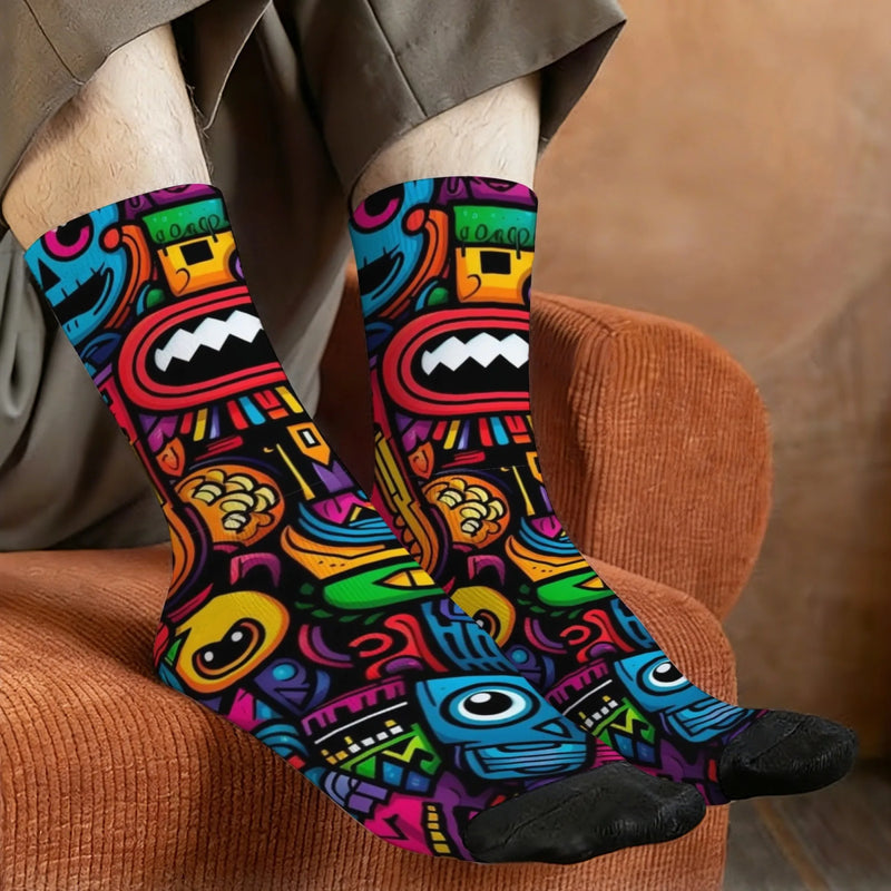 Cartoon-themed Harajuku Printed Men's Socks Breathable | SAMAG