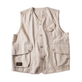 Men Vests Men's Summer Sleeveless Multi-pocket Vest Vintage Casual Wear Cotton Short Vest Safari Style Vest Coat Waistcoat Male