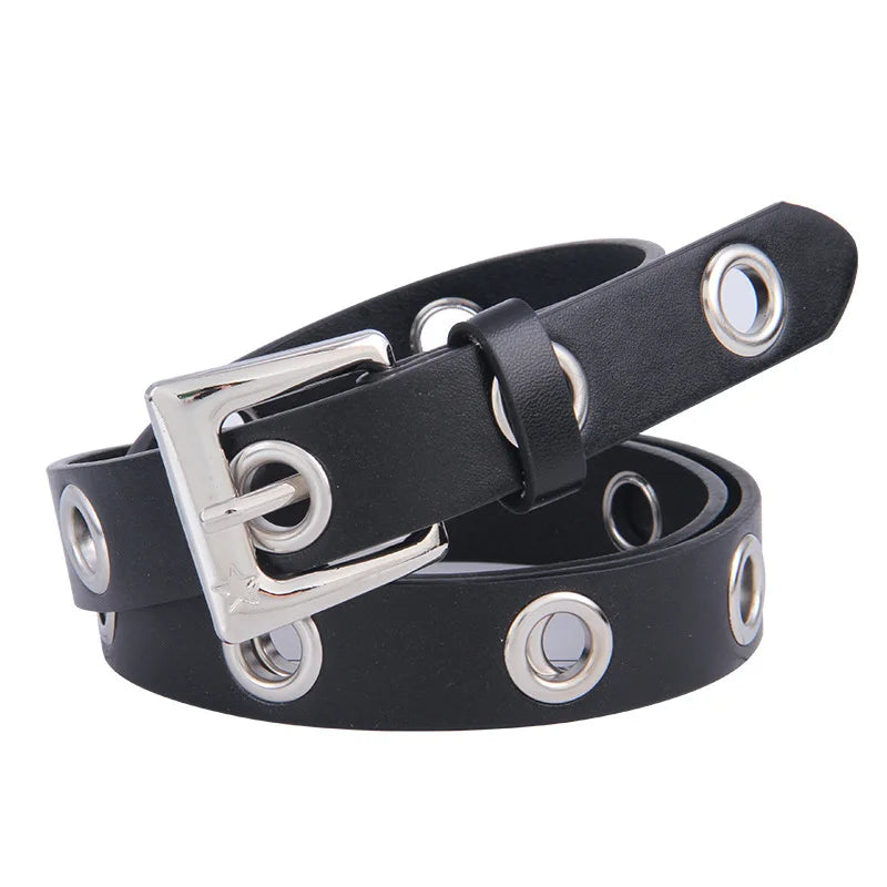 Women Punk Style Black Metal Chain Belt Fashion Decorative Waist Chain Versatile Belt For Dress Suit Fashion Accessories