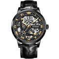 OUPINKE 3173 Fully Transparent Hollowed Automatic Mechanical Watches for Man Luxury Original Leather Strap Waterproof Mens Watch
