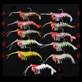 6pcs 12g 18g fishing shrimp prawn lure baits, river prawn fishing craws saltwater bream lures with luminous eyes