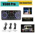 Professional V300 Pro Sound BT Card Audio Interface Mixer DJ Digital Effect Noise Reduction Console USB Record For Singing