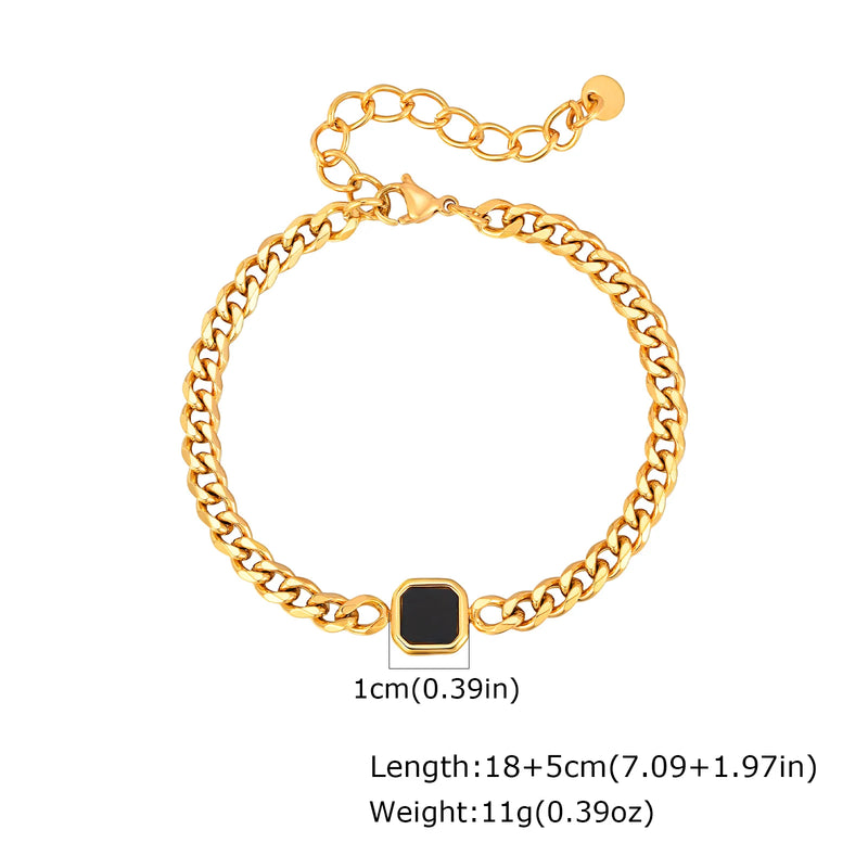 Gold Color Men's Chain Bracelet, Hip Hop Stainless Steel Chunky Wristband, Rock Punk Jewelry Gift for Dad - Visuel 18 | SAMAG
