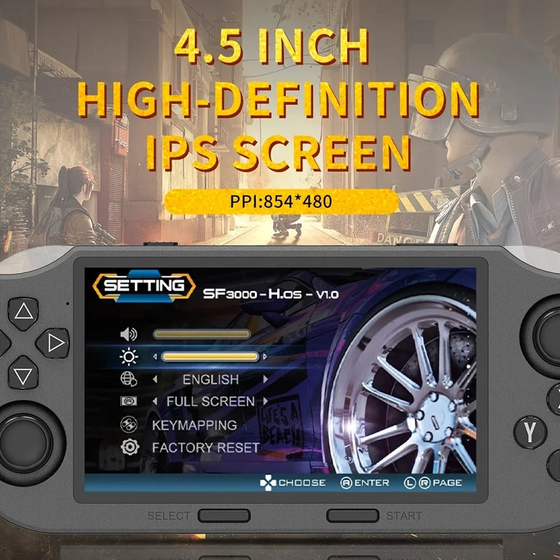 SF3000 Portable Handheld Game Player IPS Screen Retro Video Game Console for Adult Gift Gaming Console Christmas Gift