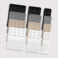 12 Adjustable Bra Extenders - 2/3/4 Hook Design, Soft Stretch Fabric, Suitable for Bras, Tanks, Swimsuits - Multicolor (Black/Gray/Beige/White) - Women's Underwear Extension Strap for Long-Lasting Support and Fit