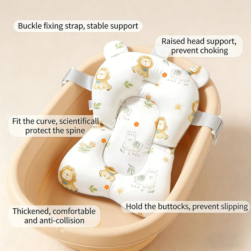 1Pc Baby Bath Mat Bathing Support Mat - Newborn Bath Rack Bath Tub Net Mat Universal - Adjustable, Comfortable, Non-Slip - Three-Point Baby Shower Net, Perfect Gift Choice for Bathtubs, Sinks, Bath Racks, and Baby Showers