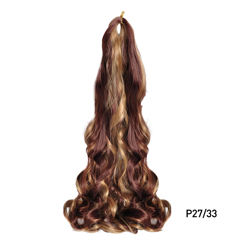 Loose Wave Braiding Hair Extensions 24" Synthetic Spiral Curls Braids Hair Pre Stretched Bouncy Braid French Curls Braiding Hair