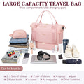 2PC Large Capacity Travel Duffle HandBag Weekender Bag For Women Gym Bag with USB Charging Port Shoe Compartment Carry on Overnight