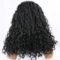 Bohemian Goddess 16 Inch Full Lace Synthetic Wig Natural Looking Box Braids with Curly Ends for Everyday Wear
