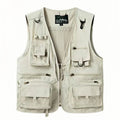 Men's Vest Summer Casual Photography Fishing Multi-Pocket Vest Outdoor Leisure Mountain Climbing Sleeveless V-Neck Custom Logo