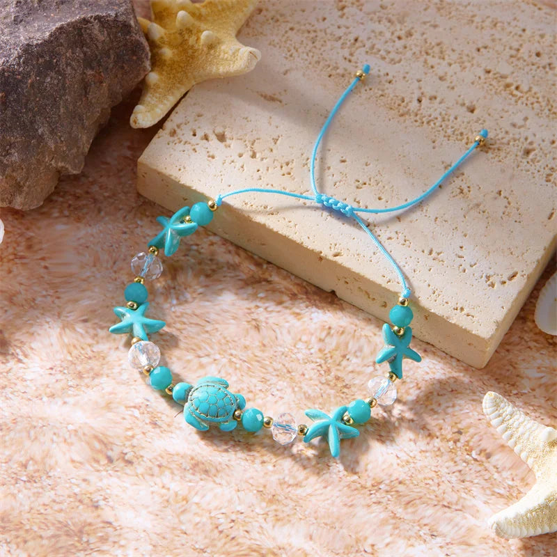 Bohemia Shell Conch Starfish Bracelet for Women Handmade Adjustable Rope Summer Beach Party Jewelry - Visuel 15 | SAMAG